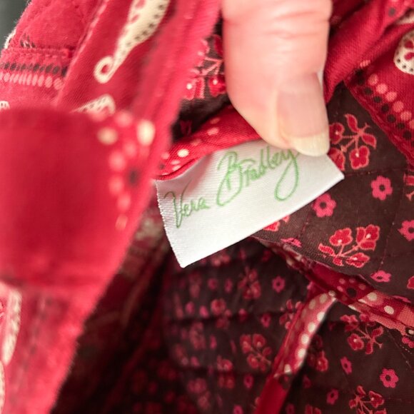 Vintage Vera Bradley Bag Red Purse Shoulder Bag Red Paisley Vera Bradley Quilted - Picture 6 of 8